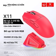 Chuột Không Dây Attack Shark X11 RGB 2.4GHz/Bluetooth 22000DPI 400IPS PAW3311 Kết Nối 3 Chế Độ Chuột