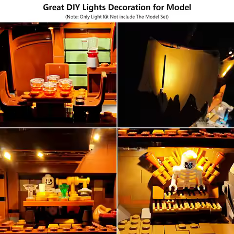 BRIXSPARK LED Lighting Kit for Lego 21363, USB DIY Light Set For Pirate Ship MOC Building Blocks, Br