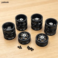 [yuksok] 6WD RC Truck Wheel Hubs Heavy Duty Metal Wheel Hub kit 1/16 Scale Truck Rims