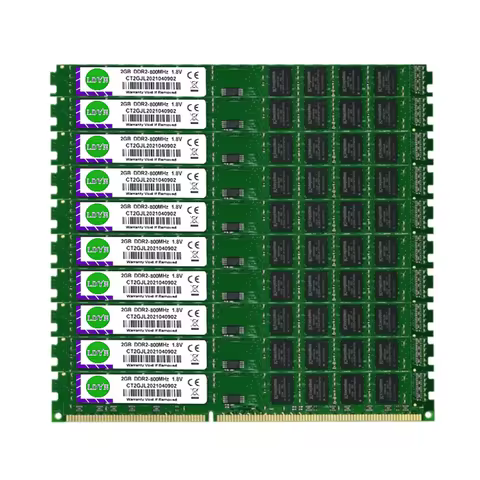 Wholesale/bulk 10Pcs / 50pcs set DDR2 2GB 800Mhz PC2-6400 DIMM Desktop PC RAM 240 Pins 1.8V NON ECC 