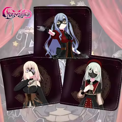 Anime BanG Dream! Ave Mujica Wakaba Mutsumi Men's Wallets Misumi Women Short Card Holders Purse