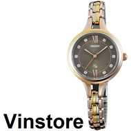 [Vinstore] Orient Lady Rose Quartz Two Tone Black Dial Stainless Steel Analog Women Watch FQC15002K0 FQC15002K