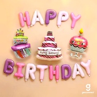 SG Seller! 16-Inch Happy Birthday Balloon Banner – Foil Balloons (No Helium Needed) for Parties