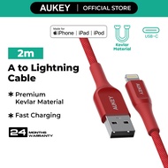 Aukey CB-AKL2 MFI USB A To Lightning Kevlar Cable - 2 Meter