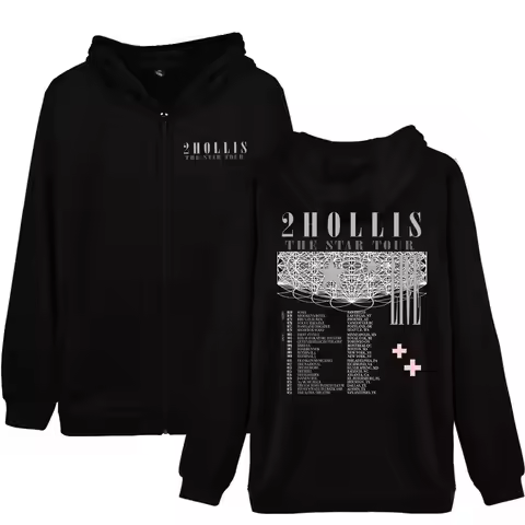2hollis The Star Tour 2025 Hoodies Merch Women Men Long sleeve Fashion Casual Hooded zipper sweatshi