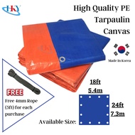 Lky Premium L Size Kembes Kanvas Oren Biru Pe Tarpaulin Canvas Blue Orange Canopy Sidewall Kanopi Khemah - [multiple options]