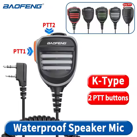 BaoFeng Walkie Talkie BF-780 2 Pin PTT Speaker Mic for Quansheng UV-K5 K6 Baofeng UV-5R BF-888S UV-5