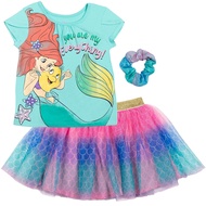 Disney Princess Moana Frozen Girls T-Shirt Tulle Mesh Skirt and Scrunchie 3 Piece Outfit Set Toddler