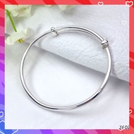 💥PROMO💥#JG027 Simple Glossy Bangle Fine Solid S990 Pure Silver Expandable Child and Adult's Bangle ( Gelang Tangan )