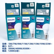 Philips Bulb led Energy-Saving Lamp E27 Screw e14 Threaded Bulb 3WW Household Energy-Saving Super Br