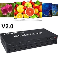 4x4 Matrix 4 in 4 Out 4K 60Hz HDMI Matrix 4X4 HDMI Switch Video Splitter HDMI2.0 4x2 Matrix for Came