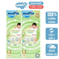 Molfix Mega Jumbo Natural Diapers (Combo of 2 Super Jumbo packs) M120/L104/XL92/XXL84/