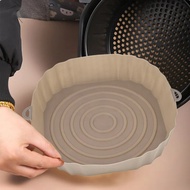 ☸20cm Air Fryer Silicone Pan Oven Baking Pan Pizza Fried Chicken Basket Mat Air Fryer Silicone L ♠R