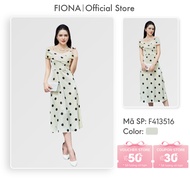 FIONA high-end designer dress, off-the-shoulder flared dress with polka dot pattern, suitable for wo