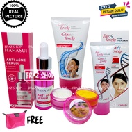 Fair &amp; Lovely Paket 5 in1 Plus Serum Acne BPOM ( Foam-Pelembab-Cream-Serum Acne ) Gratis 1 Pcs Tas Kosmetik