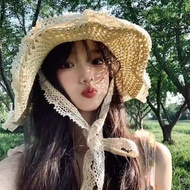 topi pantai topi pantai wanita Topi jerami, tali, topi jerami berongga, perjalanan musim panas wanit