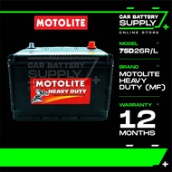75D26R | 75D26L | MOTOLITE HEAVY DUTY MF | Car Battery Bateri Kereta | Camry Unser Alphard Proton Ex