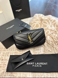 ✨YSL saint laurent loulou羊皮革信封包斜跨單肩包 女款 黑色