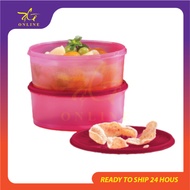 Tupperware 1.8L Deco Canister Merah Set Bekas Kuih Raya Ketak Udara Air Tight Swissroll Kek Cake Sto