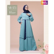 Gamis Adult Dannis NB A73 | Gamis Brocade NB A73 NAVY | Robe Brocade NB A73 BLUE | Adult DRESS