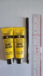$100全部 全新 Kiss Me Hand Cream 2pcs 護手霜 兩支 & Bobbi Brown Creamy Eye Pencil Black Eyeliner Eyebrow 1pc 