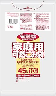 Sanipak Nagoya City Designated Trash Bags, Flammable, HDPE, Translucent, 10.2 gal (45 L), 0.020 G4Q