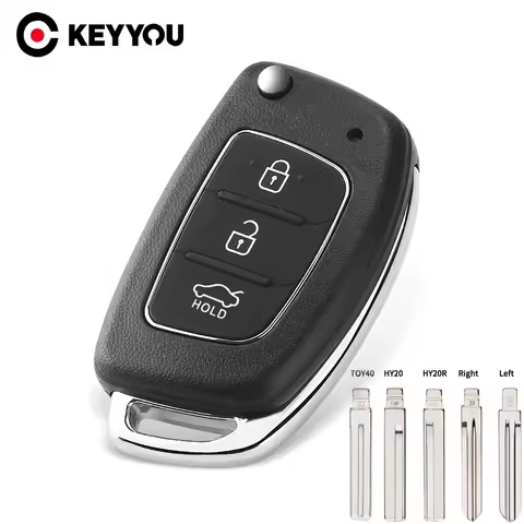 KEYYOU 3 Buttons Flip Folding Remote Auto Car Key Shell Case For Hyundai Solaris IX35 IX45 HB20 Vern