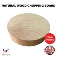 WOODEN CHOPPING BOARD 2" PAPAN PEMOTONG IKAN DAGING KAYU BIAWAK  TEMBUSU MALAYSIA BRIAR NO COULUR NO