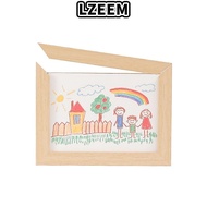 LZEEM Wooden Kids Art Frame, Rotatable Wall Decoration Photo Frame, Creative Changeable Family Portr