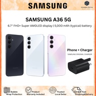 SAMSUNG A36 5G | 6.7" FHD+ Super AMOLED display | 5,000 mAh (typical) battery | IP67 protection | Or