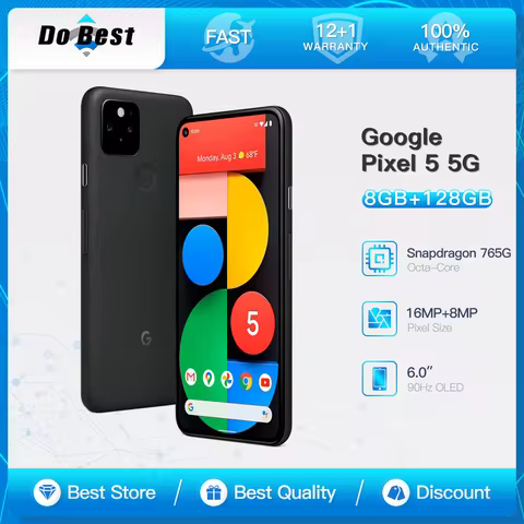 Google Pixel 5 Pixel5 5G 6.0"OLED 8GB RAM 128GB ROM NFC Octa Core Snapdragon 765G Original Unlocked 