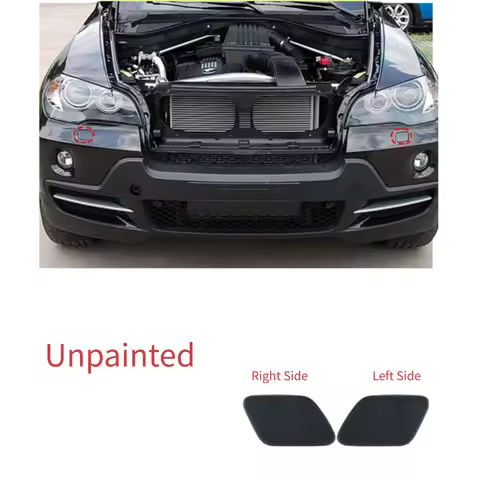 2x Front Bumper Headlight Washer Nozzle Cover Headlamp Water Spray Jet For BMW For X5 E70 2007-2013 