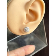 [630] 2 pieces 2 books GRA. white moiss diamond D/FL pair of earrings with 925 silver frame engraved