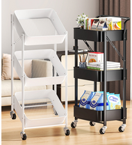 Foldable Trolley Rack Shelf ✨Redeem Follower Discount Voucher✨Kitchen Shelf Movable Storage Cart Mul