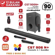 Simbadda CST 906N+ Soundbar TV Wireless Bluetooth Home Theater Bass / simbadda cst 906n plus