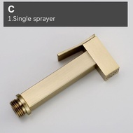 Cầm Tay vòi xịt bồn cầu màu vàng vân chải Brass Douche Kit nhà vệ sinh shattaf phun vuông đồng van S