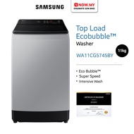 SAMSUNG 11kg Inverter Top Load Washer WA11CG5745BYFQ | Ecobubble Intensive Wash Super Speed Mesin Ba
