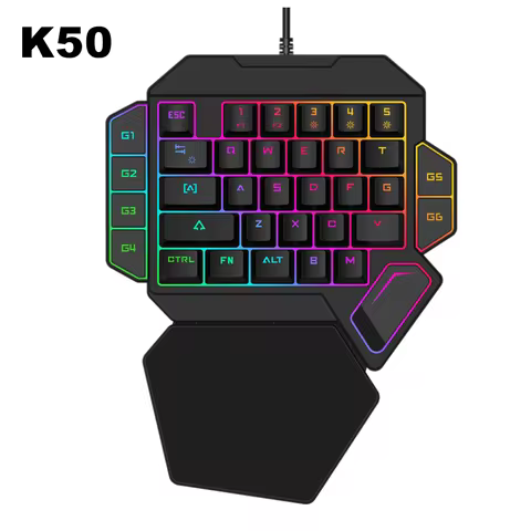 AIMZENIX K50 One-handed Gaming Keyboard - Compatible with AIMZENIX Converter K&M Adapter - AX200/STR