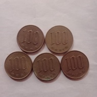 Koin Jepang 100 Yen 5 pcs