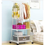 [ACC] Triangle stand clothes hanger bookshelf clothes rack multipurpose with 4 wheels