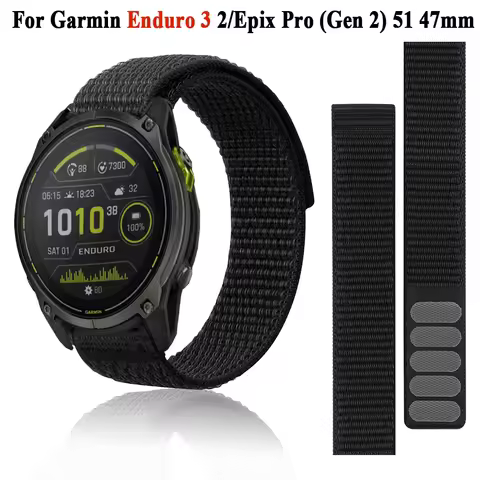 Hook Loop Nylon Watchbands Strap For Garmin Enduro 3 2 Watch Bracelet For Garmin Fenix 8 E 5X 6X 6 P