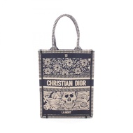 【สินค้ามือสอง】 ดิออร์ Dior กระเป๋าถือ BOOK TOTE Vertical Bag LA MORT สีน้ำเงิน/เบจ ผ้าแคนวาส กระเป๋า