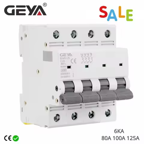 Big Sale GEYA GYM9-125 AC Electrical Circuit Breaker 80A 100A 125A 1P 2P 3P 4P AC 230V 400V 6KA MCB