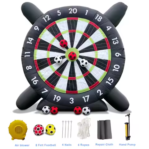 Inflatable Football Dart Board Giant Football Game with Football Blowers Gaming Playing Soccer Outdo