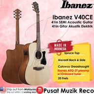 Ibanez V40CE OPN 41in Dreadnought SEMI Acoustic Guitar with Pickup Tuner 41in Gitar Semi Akustik Elektrik Gitar Kapok