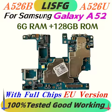 For Samsung Galaxy A52 A526B Motherboard SM-A526B A526U Mainboard 100%Tested Logic board With Androi