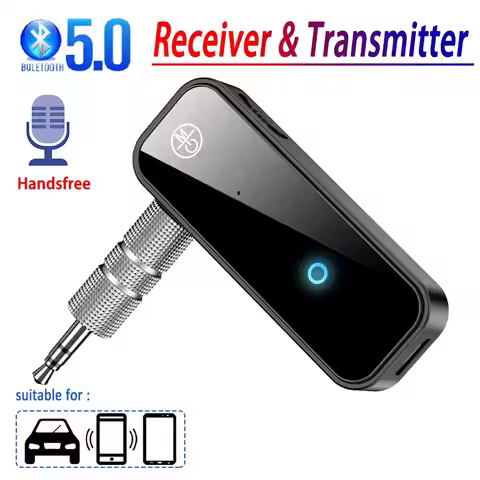Bluetooth 5.0 Transmitter Receiver 2 in1 Wireless Adapter 3.5mm Jack Audio AUX Adapter For Car Audio