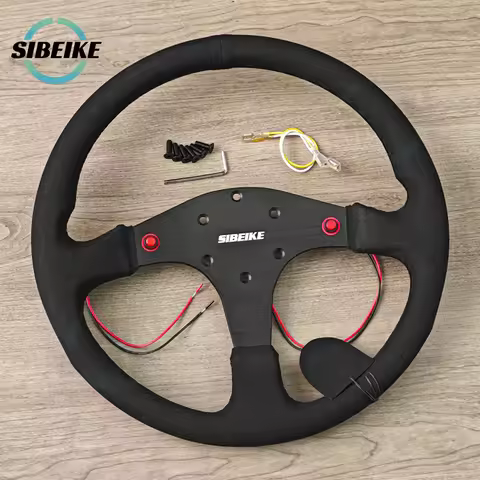 6 Bolt 70mm Car Sports Suede Steering Wheel Car Gaming Simulation Racing Steering Wheel