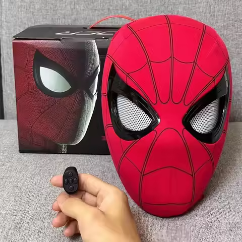 Remote-Controlled Electric Blinking Spider-Man Headgear Red And Black Cos Glowing And Funny Mask Wea
