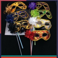 Handheld Venetian Masquerade Masks Masquerade Removable Side Flower Sequin Half Face Mask Venice Eye